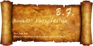 Boskó Feliciána névjegykártya